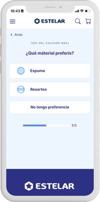 mobile screen of the find your mattress test